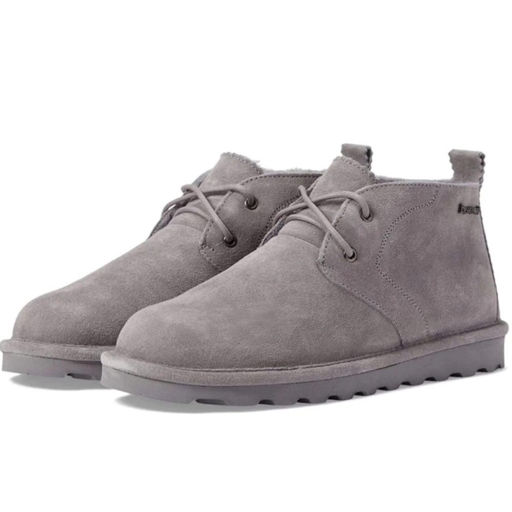 BearPaw Skye Chukka Gray Fur Lined Ankle Short Boots